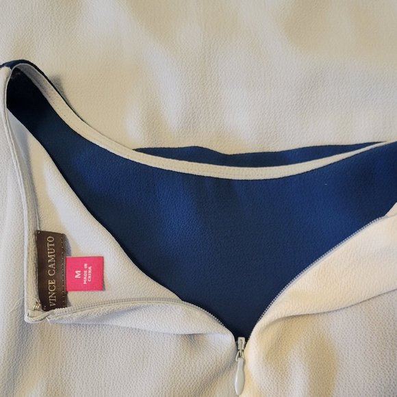 Vince Camuto two toned blue short sleeve blouse with back zipper size: M NWOT - Picture 5 of 5